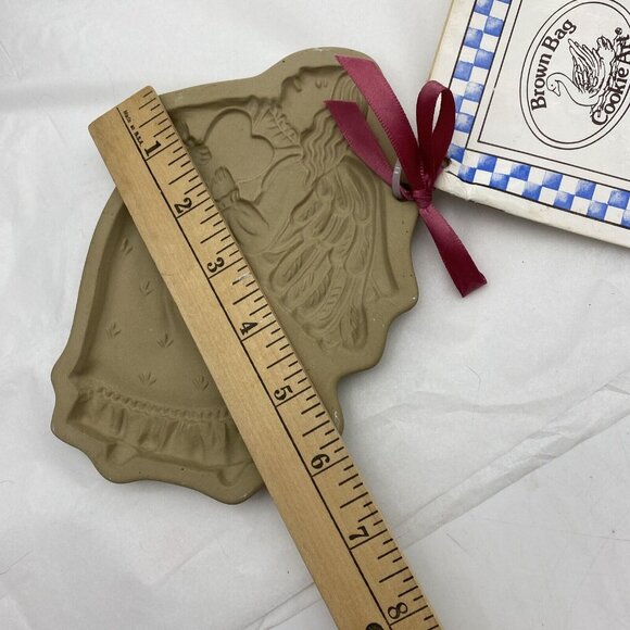 Christmas Brown Bag Cookie Art Angel Mold 1987 Hill Vintage w Recipe Tag Booklet - Picture 9 of 10